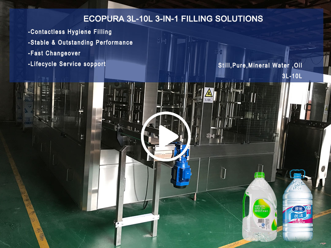 EcoPura 3in1 mineral water filling machine producer for distribution