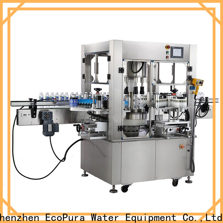 EcoPura double bottle labeling equipment international market for commerce